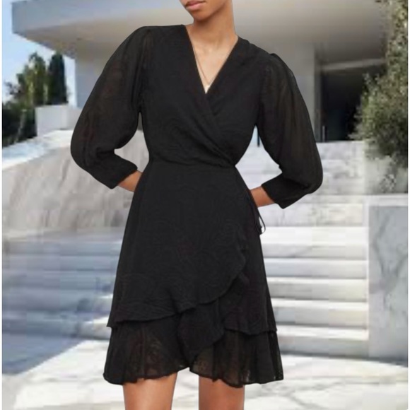 green emerald velvet dress Signature Wrap Dress in Noir Garden – Jennafer Grace main image 0